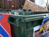V Odesse zakinuli v musornyj bak separatistkij flag "novorossii"